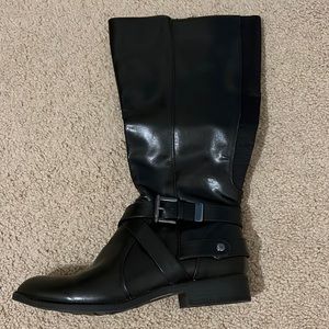 Black Wide Shaft Boots